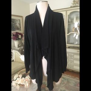 DKNYC black waterfall open front cardigan size L/XL ex condition. C:189-5/20/26